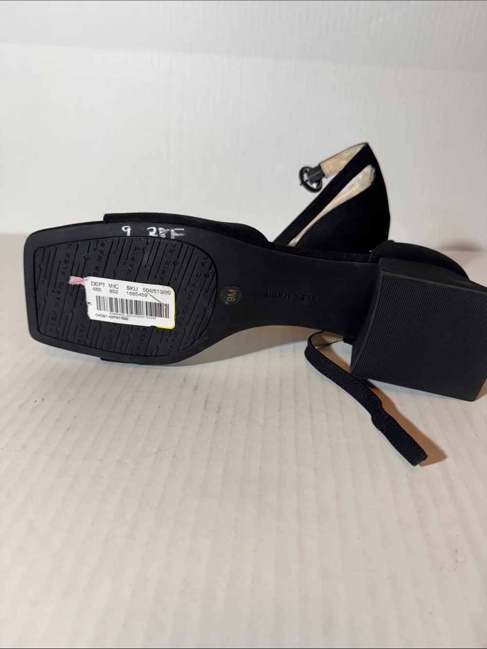 Alex Marie Black Square-Toe Ankle-Strap Block Heel Sandals - Picture 4 of 5